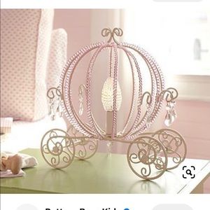Pottery Barn pink princess carriage lamp